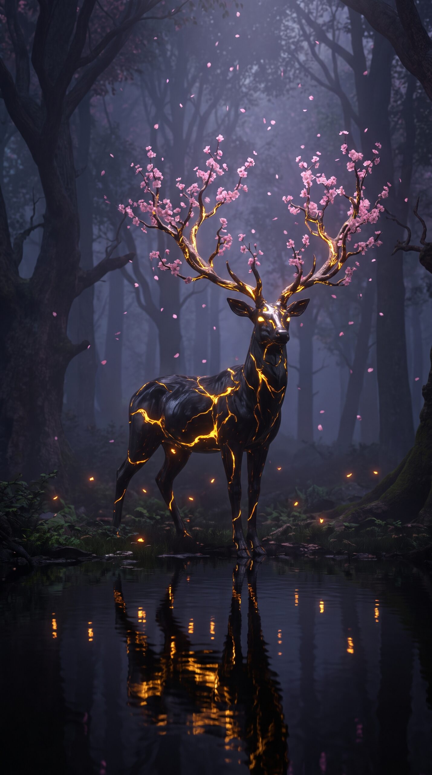 Obsidian Forest Spirit Mobile Wallpaper